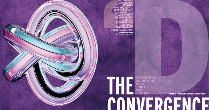 Digital and Print Convergance with image of a digital, complex pretzel
